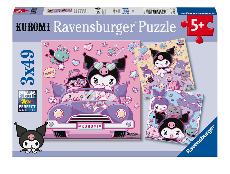 Ravensburger - Kuromi 3 x 49 Pezzi | Puzzle Bambini 5 Anni O Più | Puzzle Bambini 3x49 Pezzi | 21 X 21 | Regalo Bambino 5 Anni | Puzzles Perfetti Ravensburger