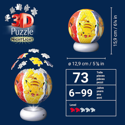 Ravensburger Pokémon 72-Piece Nightlight Puzzle – Interactive Glow-in-the-Dark Puzzle Toy for Kids & Collectors
