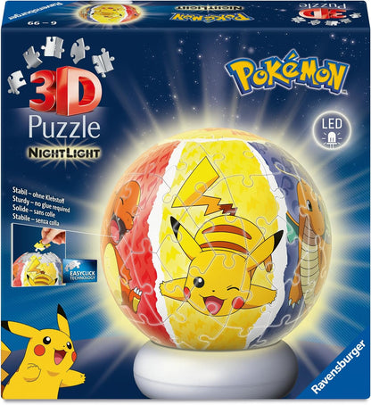 Ravensburger Pokémon 72-Piece Nightlight Puzzle – Interactive Glow-in-the-Dark Puzzle Toy for Kids & Collectors