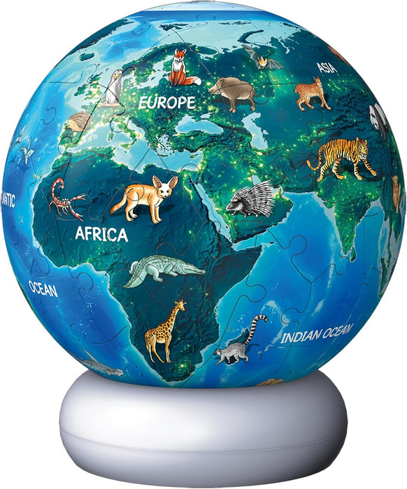 Ravensburger Earth at Night 72-Piece 3D Nightlight Puzzle – Glow-in-the-Dark Puzzle Toy for Kids & Adults, Relaxing Interactive Decor