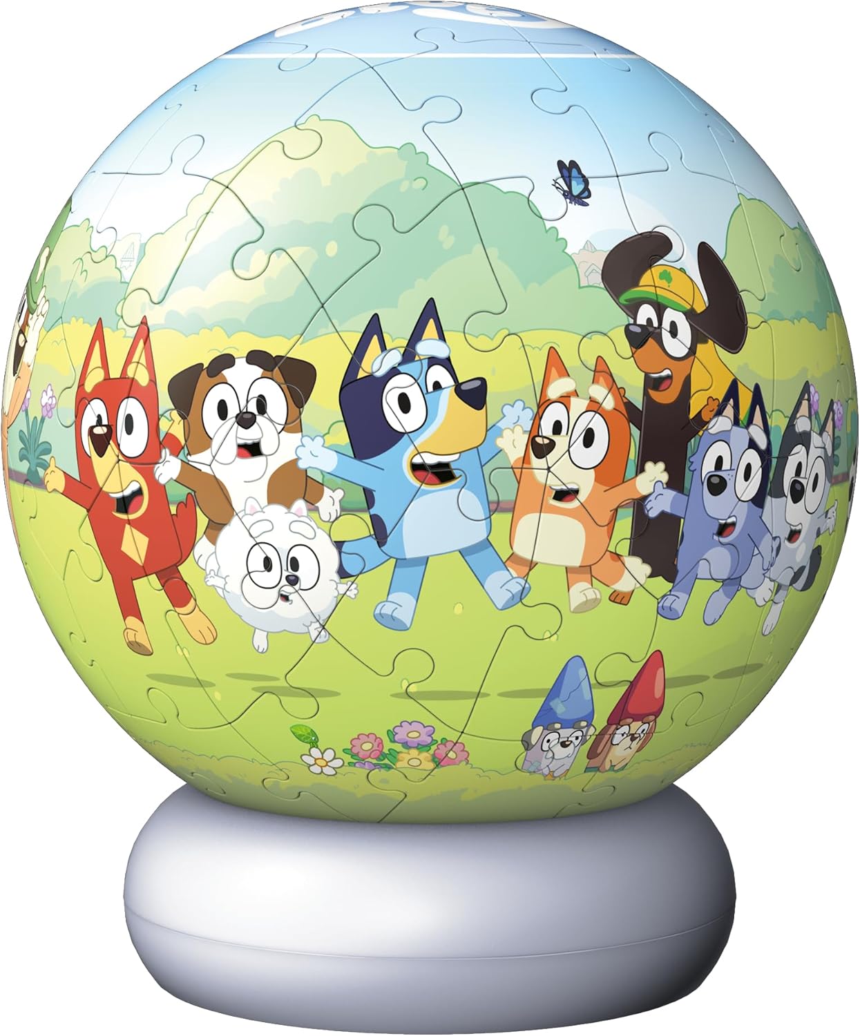 Ravensburger 3D Puzzle Nachtlicht Bluey - Puzzle-Ball mit LED Nachtlicht als Nachttischlampe für Kinder ab 6 Jahren