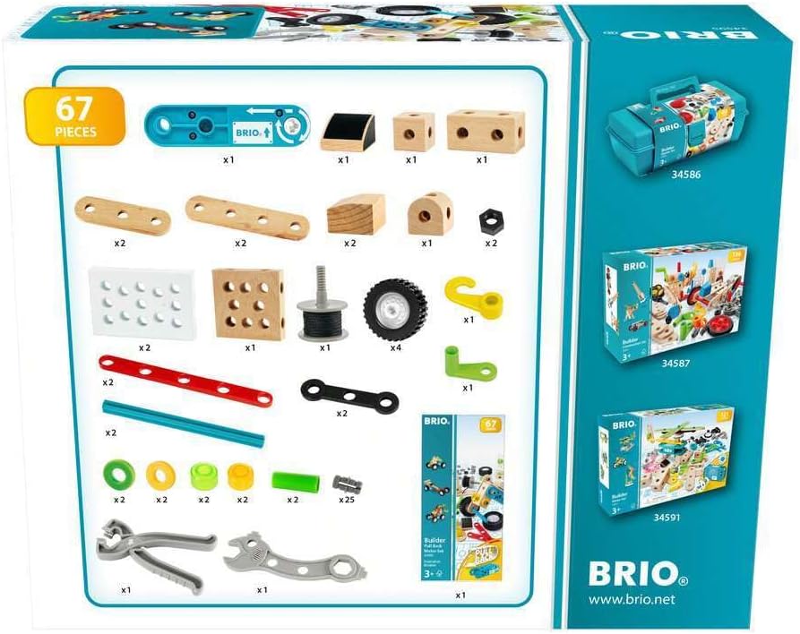 BRIO Builder Pullback Construction Set - Learning, Building and Educational Toys for 3 Year Olds and Up