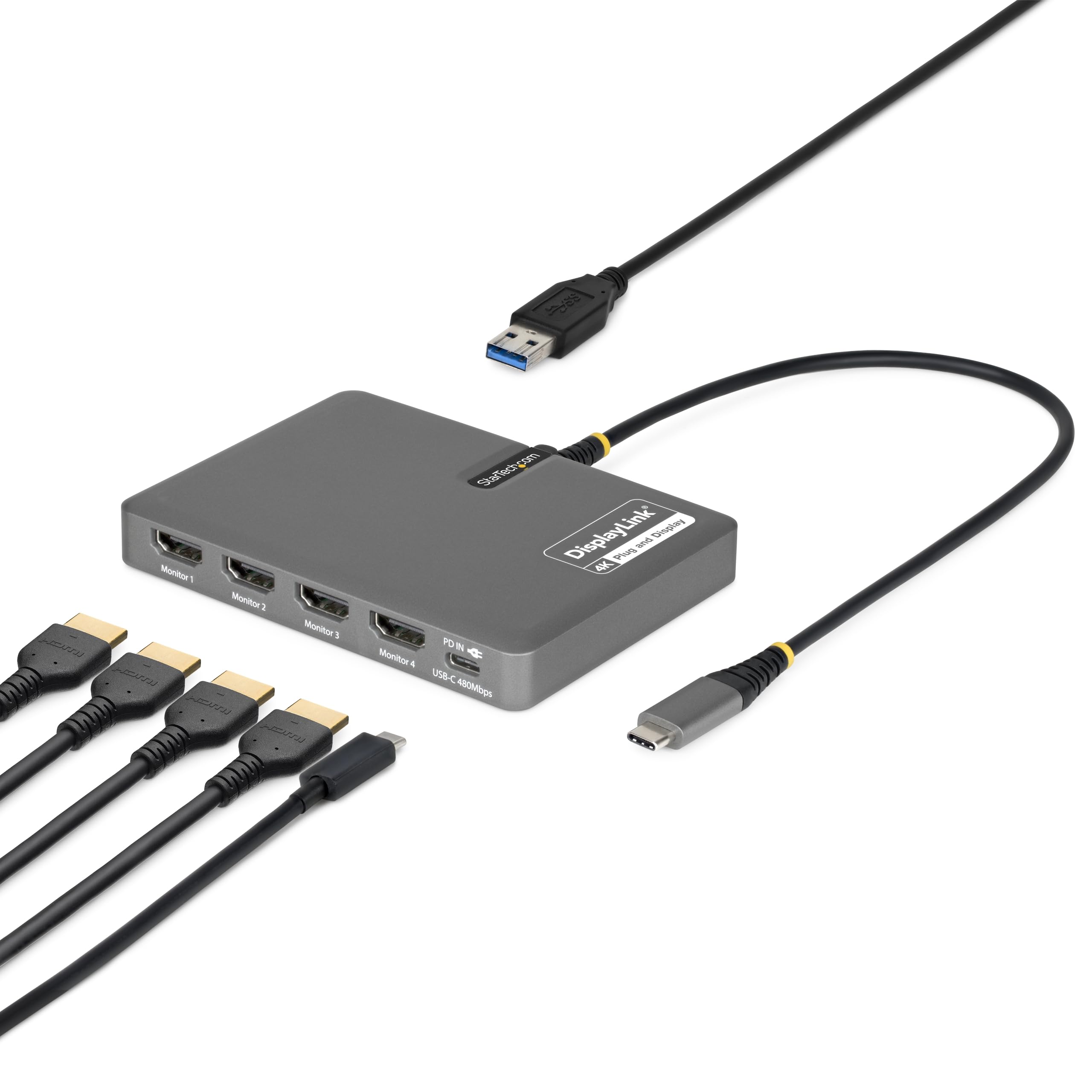 Startech.Com - Docking Station - For Laptop - Usb-C - 4 X Hdmi - Taa Compliant