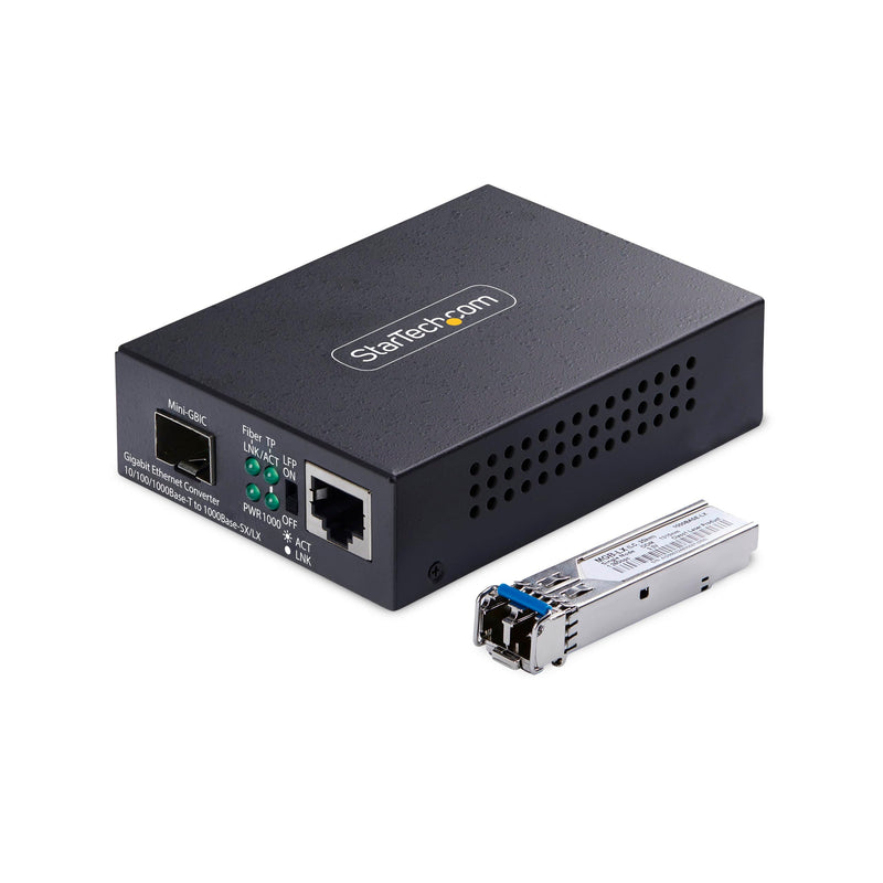 Startech.Com - Fibre Media Converter - 1Gbe - Over Fibre Optic - 1000Base-T, 1000Base-Lx, 10Base-T, 100Base-Tx - Lc Dupl