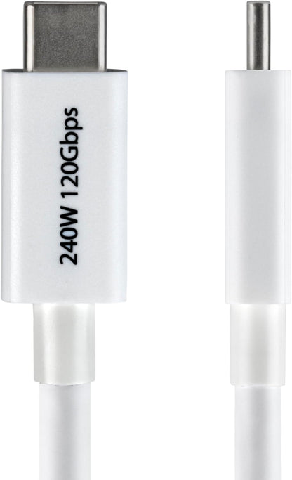 StarTech Cavo Thunderbolt 5 da 1 m, 80 Gbps (fino a 120 Gbps), PD 240 W, 8K 60Hz, Cavo Thunderbolt Certificato compatibile con TB4 / USB4 / USB-C; Bianco