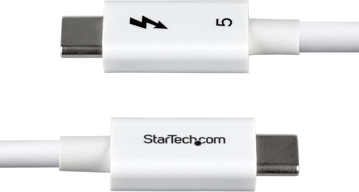 StarTech Cavo Thunderbolt 5 da 1 m, 80 Gbps (fino a 120 Gbps), PD 240 W, 8K 60Hz, Cavo Thunderbolt Certificato compatibile con TB4 / USB4 / USB-C; Bianco