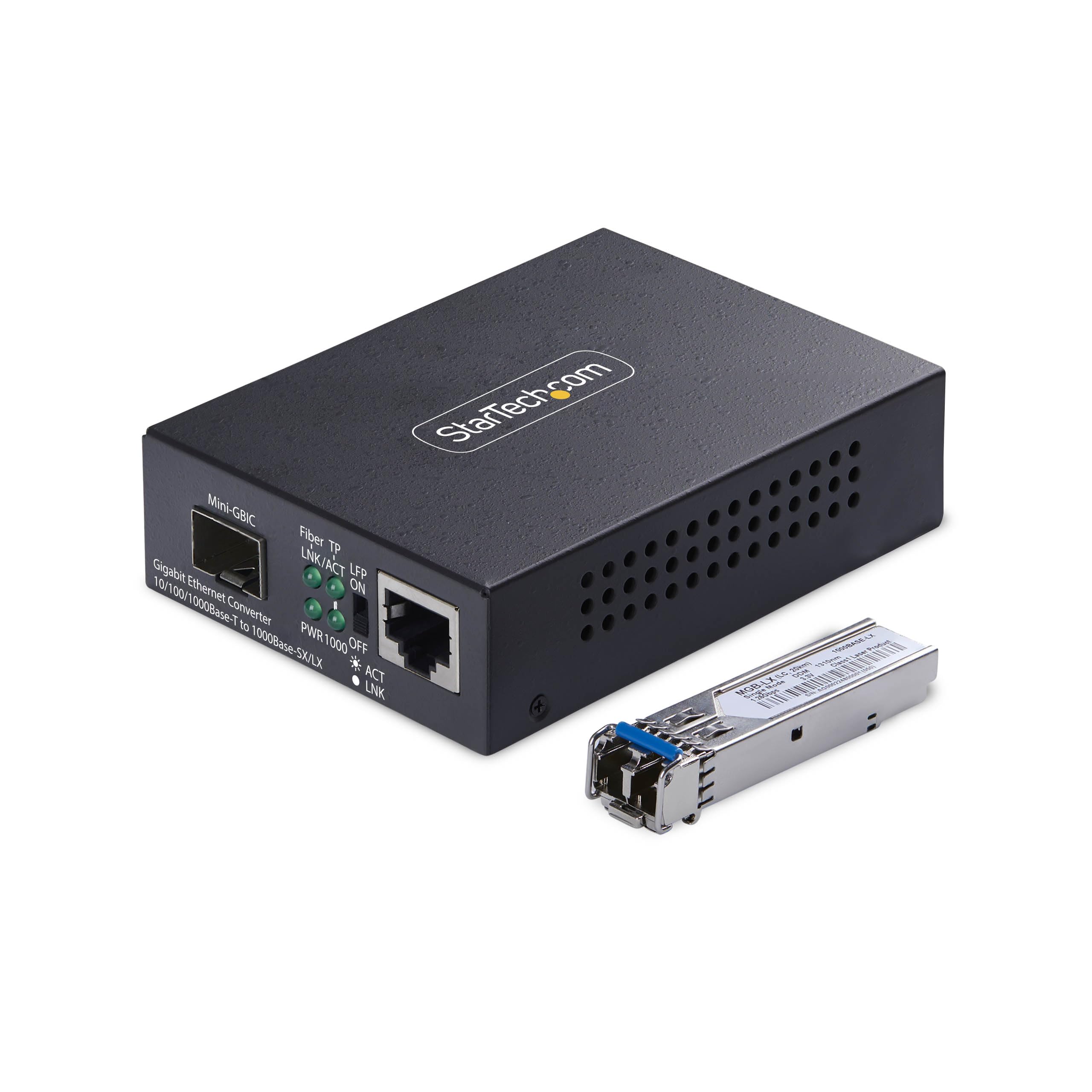 Startech.Com - Fibre Media Converter - 1Gbe - Over Fibre Optic - 1000Base-T, 1000Base-Lx, 10Base-T, 100Base-Tx - Lc Dupl