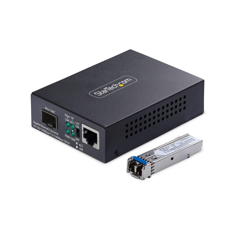 Startech.Com - Fibre Media Converter - 1Gbe - Over Fibre Optic - 1000Base-T, 1000Base-Lx, 10Base-T, 100Base-Tx - Lc Dupl