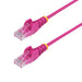 StarTech.com 25cm Pink Slim CAT6 Ethernet Cable, Snagless RJ45, LSZH, 28AWG Pure Bare Copper, Slim Network Patch Cable/Cord