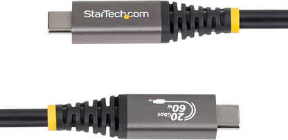 StarTech.com 3m (10ft) USB4 Cable, 20Gbps, USB-IF Certified USB-C Cable, 60W, 4K120Hz DP 2.1, TPE Jacket, Black USB-C Cord