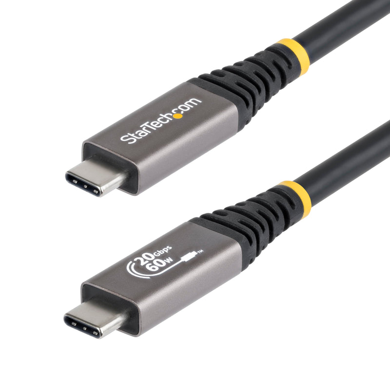 StarTech.com 3m (10ft) USB4 Cable, 20Gbps, USB-IF Certified USB-C Cable, 60W, 4K120Hz DP 2.1, TPE Jacket, Black USB-C Cord