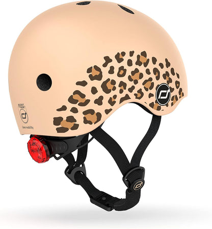 Scoot & Ride Scoot and Ride XS-helm met luipaardprint voor jongeren, uniseks