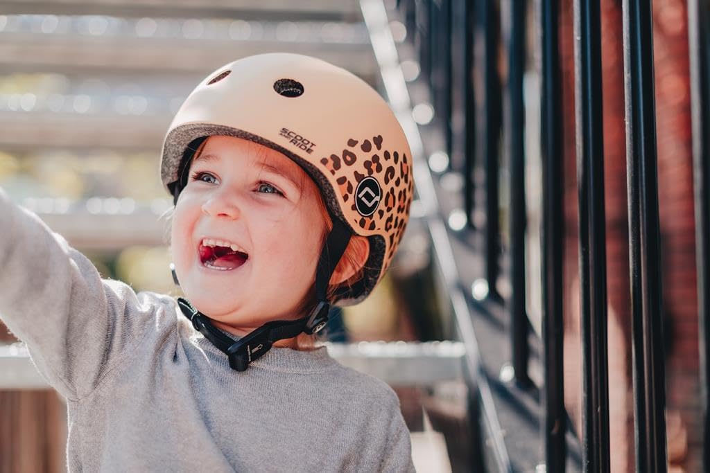 Scoot & Ride Scoot and Ride XS-helm met luipaardprint voor jongeren, uniseks