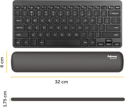 Breyta Compact Keyboard (TKL) Wrist Rest - Black, Silicone HEX Cushion Technology Wrist Support Cushion for Typing, for use with Computer, mac or Laptop. Ideal for Home or Office use and Gaming.