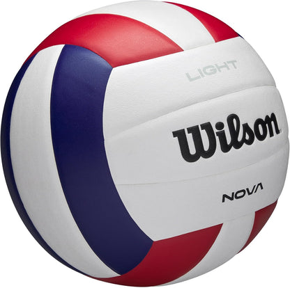 Wilson Pallone da Pallavolo Nova Light Tenuta di Pressione Affidabile, Adatto al Gioco Indoor, Colore: Bianco/Rosso/Blu Navy, Taglia Ufficiale
