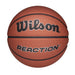 Wilson Pallone da Basket Reaction Plus, In Materiali Compositi Resistenti con Design a Canali Profondi, Marrone/Argento, Misura 5