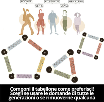 Spin Master Games, Mind The Gap, Il Quiz Intergenerazionale, Domande dalla Gen Alpha ai Boomer, Quiz con 2.000 Domande, Giochi per Famiglie, 4+ Giocatori, dagli 8 Anni in Su