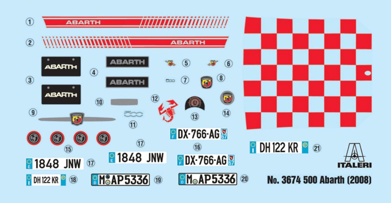 Italeri Fiat Abarth 2008 Car Model Kit