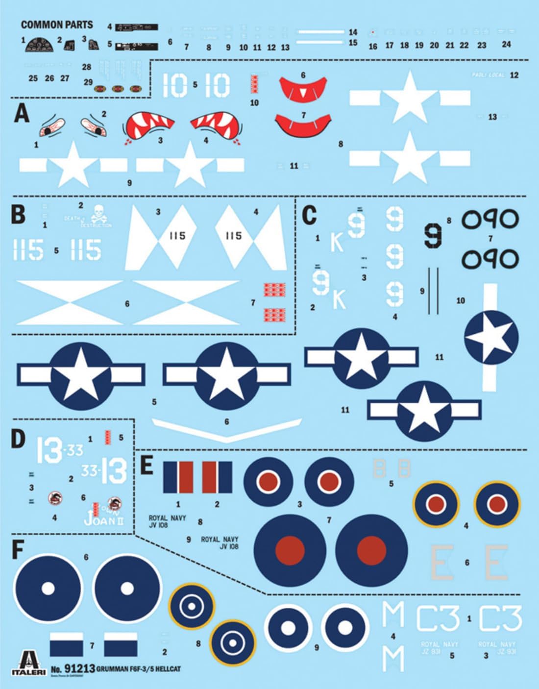 Italeri Grumman Hellcat F6 F-3 Fighter Plane
