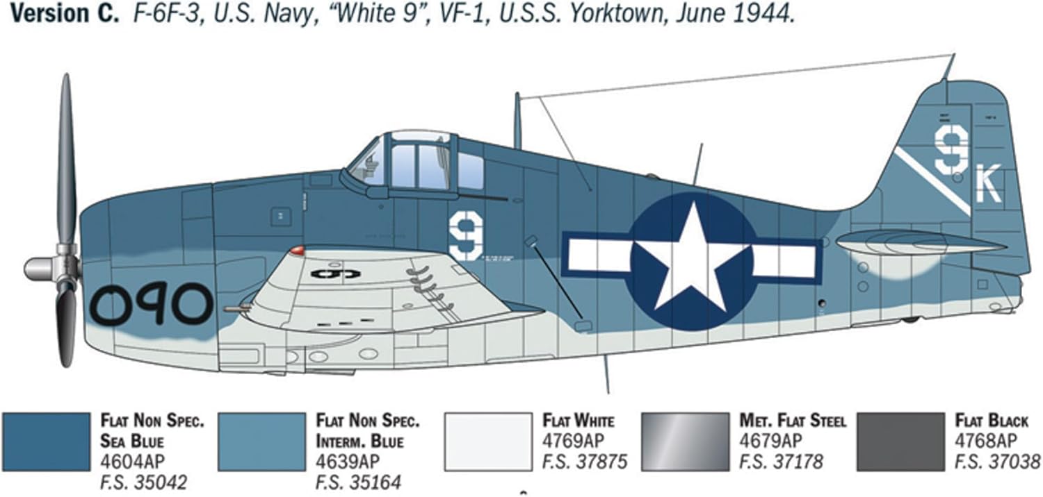 Italeri Grumman Hellcat F6 F-3 Fighter Plane