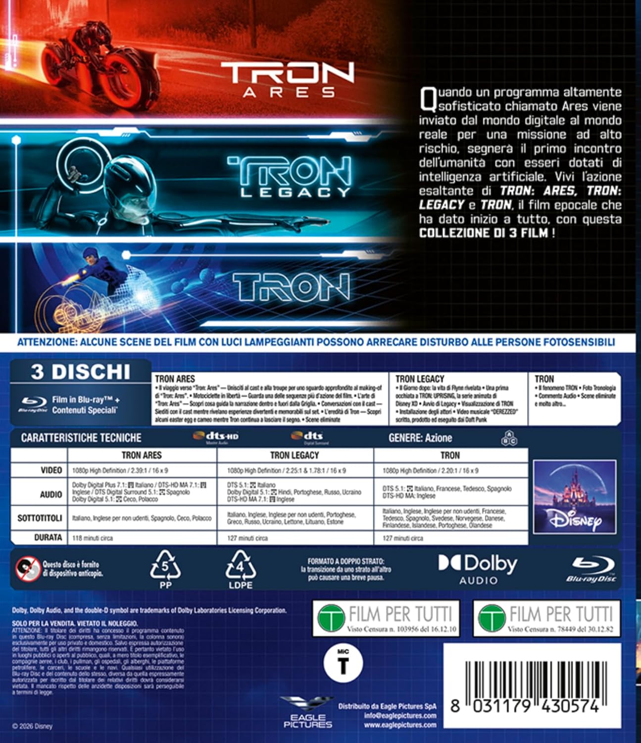 Cofanetto - Tron - (3 Film) - (3 Bd