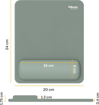 Breyta Mousepad Wrist Rest - Sage, Silicone HEX Cushion Technology Wrist Support Cushion with Mouse mat, Anti Slip Back, for use with Computer, mac or Laptop. Ideal for Home or Office use & Gaming.