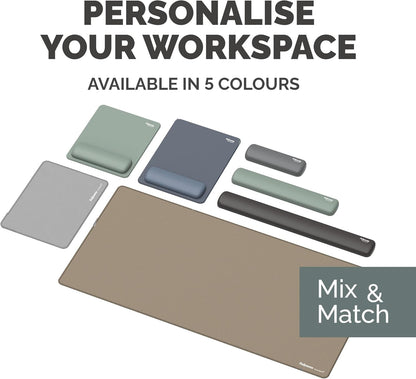Breyta Mousepad Wrist Rest - Sage, Silicone HEX Cushion Technology Wrist Support Cushion with Mouse mat, Anti Slip Back, for use with Computer, mac or Laptop. Ideal for Home or Office use & Gaming.