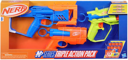 Nerf N-Series Triple Action Pack, 3 Blasters, 12 fléchettes N1, à partir de 8 ans
