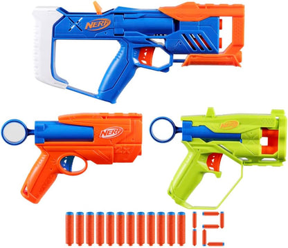 Nerf N-Series Triple Action Pack, 3 Blasters, 12 fléchettes N1, à partir de 8 ans