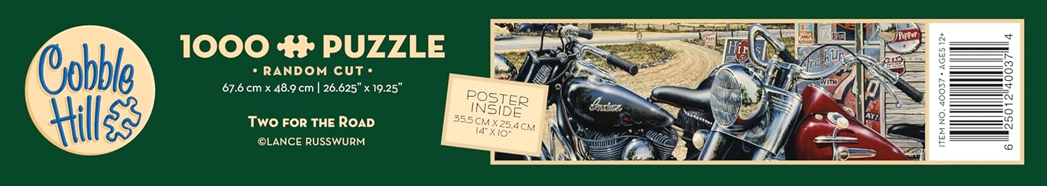 Cobble Hill 1000 Piece Puzzle - Two for The Road - Sample Poster Included