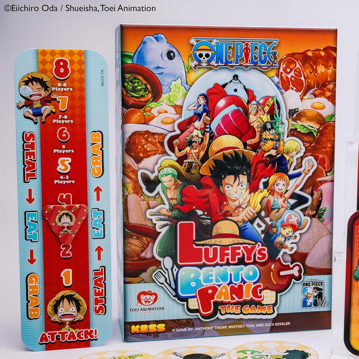 Kess One Piece: Luffy’s Bento Panic Game for Players Ages 10 & Up, Playtime 30 Mins, Anime, Quick to Learn, Feasting Fun: Lunch is Served, with a Side of Panic