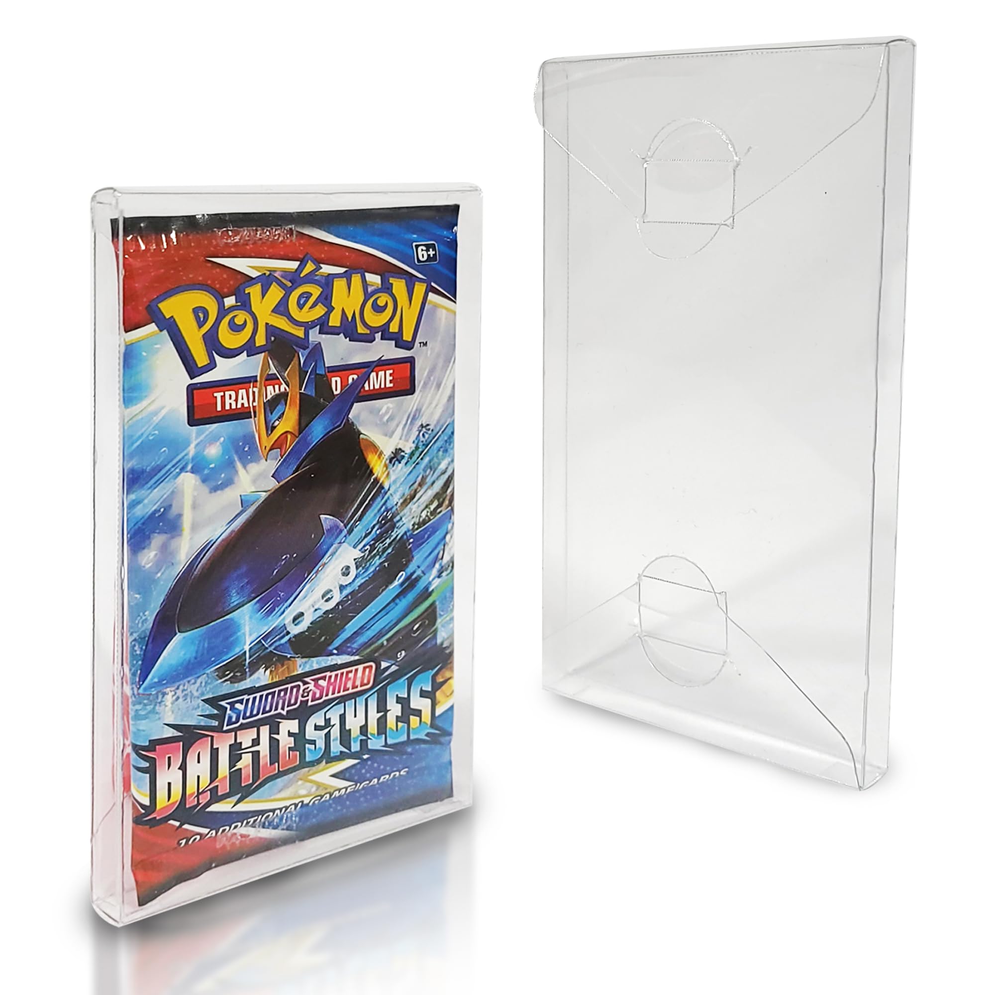 EVORETRO Sammelkarten-Hülle, kompatibel mit Pokemon, Einzelpackung, Booster, Magic, Yu-Gi-Oh, 10 Stück, 0,35 mm dicker Kunststoff, PET, Pokemon-Kartenschutzhalter
