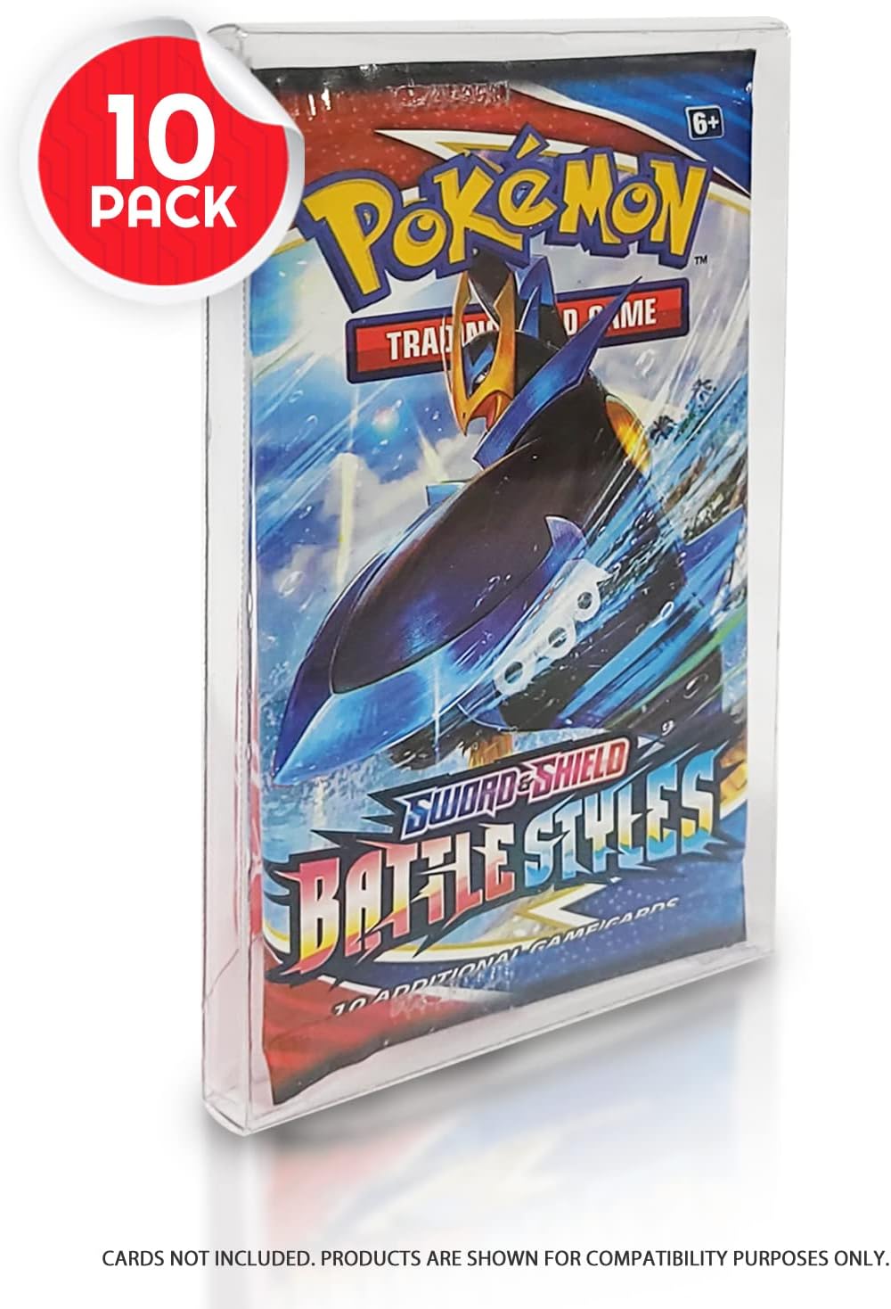 EVORETRO Sammelkarten-Hülle, kompatibel mit Pokemon, Einzelpackung, Booster, Magic, Yu-Gi-Oh, 10 Stück, 0,35 mm dicker Kunststoff, PET, Pokemon-Kartenschutzhalter