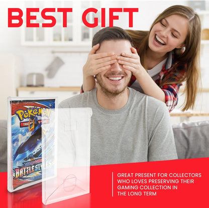 EVORETRO Sammelkarten-Hülle, kompatibel mit Pokemon, Einzelpackung, Booster, Magic, Yu-Gi-Oh, 10 Stück, 0,35 mm dicker Kunststoff, PET, Pokemon-Kartenschutzhalter