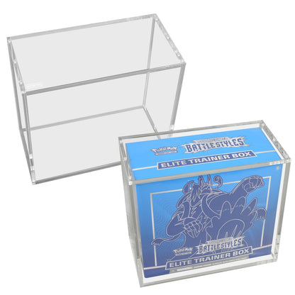 Acrylic Case Compatible for Pokemon ETB – 5mm Thick UV-Resistant Display Box with Magnetic Lid, Transparent Acrylic Protector with Logo – Fits Pokémon Elite Trainer Box – Pack of 1
