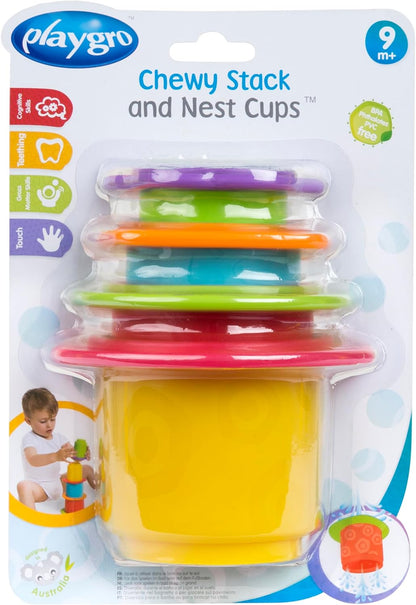 Playgro Ciotole per bagnetto, 4 pezzi, Giocattoli per bebè, A partire da 9 mesi, Senza Bisfenolo A, Multicolore, 40217