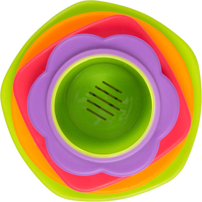 Playgro Ciotole per bagnetto, 4 pezzi, Giocattoli per bebè, A partire da 9 mesi, Senza Bisfenolo A, Multicolore, 40217