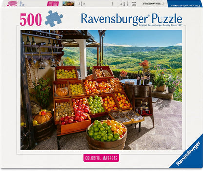 Ravensburger 500 Piece Jigsaw Puzzle – Fruit & Veg Market Croatia | Colourful Market Scene for Adults & Teens | Relaxing Mindful Activity & Great Gift