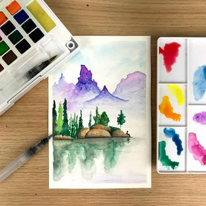 Fijnkorrelige getextureerde aquarel papier pad - 300 g/m², 12 vellen - by Zieler™ - Ideaal voor weken en maskeren. Gemaakt in het VK (A4