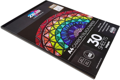 Black Paper Pad van Zieler® | Gladde, zwarte vellen van 140 g/m² (A4