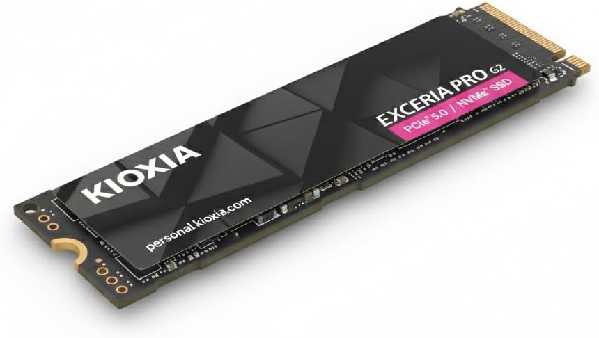 KIOXIA EXCERIA PRO G2 – 1TB M.2 2280 NVMe SSD – PCIe 5.0, up to 14,400/12,700 MB/s Read/Write – High-Speed Internal Drive for Notebook & Desktop PC, Professional Gaming, Content Creation
