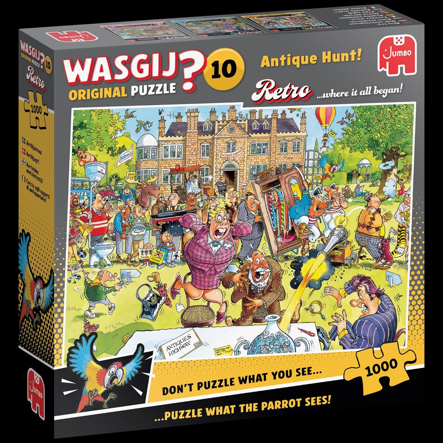 Wasgij Retro Original 10, Antique Hunt! - 1000 Piece Adults Jigsaw Puzzles - Challenging, Brainteasing 1000Pc Adult Puzzle - 100% Recycled Cardboard Jigsaws - Birthday Jumbo