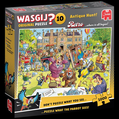 Wasgij Retro Original 10, Antique Hunt! - 1000 Piece Adults Jigsaw Puzzles - Challenging, Brainteasing 1000Pc Adult Puzzle - 100% Recycled Cardboard Jigsaws - Birthday Jumbo