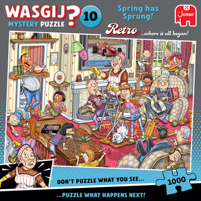 Wasgij Retro Mystery 10, Spring has Sprung! - 1000 Piece Adults Jigsaw Puzzles - Challenging, Brainteasing 1000Pc Adult Puzzle - 100% Recycled Cardboard Jigsaws - Birthday Jumbo