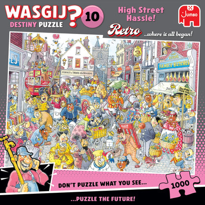 Wasgij Retro Destiny 10, High Street Hassle! - 1000 Piece Adults Jigsaw Puzzles - Challenging, Brainteasing 1000Pc Adult Puzzle - 100% Recycled Cardboard Jigsaws - Birthday Jumbo