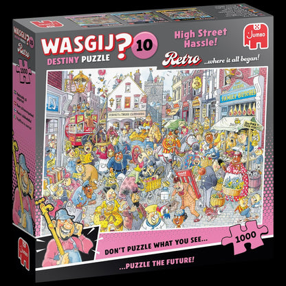 Wasgij Retro Destiny 10, High Street Hassle! - 1000 Piece Adults Jigsaw Puzzles - Challenging, Brainteasing 1000Pc Adult Puzzle - 100% Recycled Cardboard Jigsaws - Birthday Jumbo