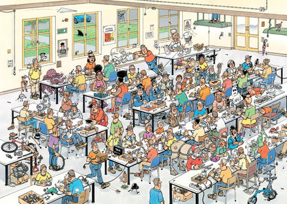 Jan van Haasteren – Können Wir Das Schaffen? – 1000 Teile Puzzle für Erwachsene – Großes 1000-Teile-Puzzle – 100% Recycelter Karton – Unterhaltsames Denkspiel für Erwachsene – 68 x 49 cm