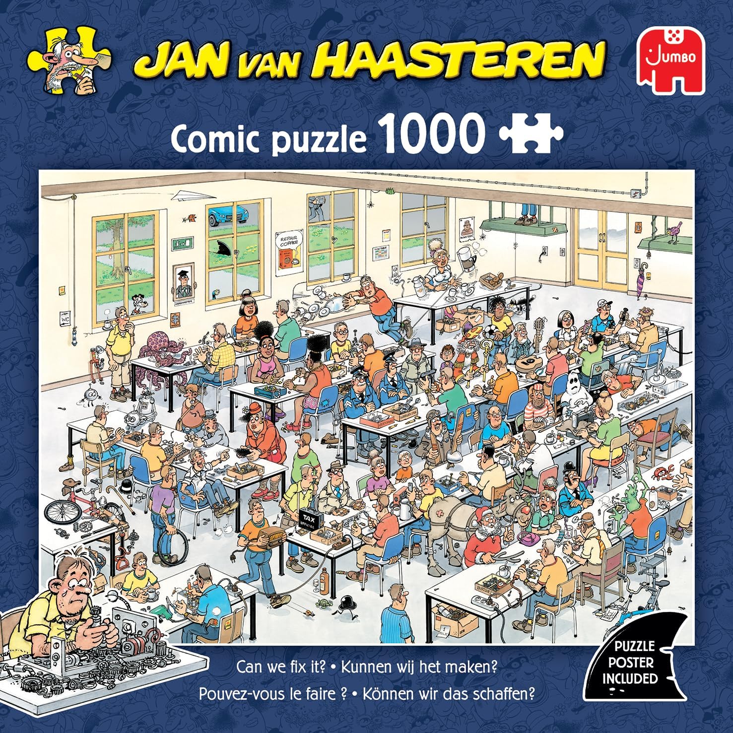 Jan van Haasteren – Können Wir Das Schaffen? – 1000 Teile Puzzle für Erwachsene – Großes 1000-Teile-Puzzle – 100% Recycelter Karton – Unterhaltsames Denkspiel für Erwachsene – 68 x 49 cm