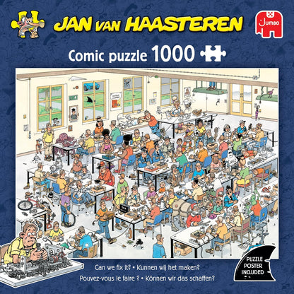 Jan van Haasteren – Können Wir Das Schaffen? – 1000 Teile Puzzle für Erwachsene – Großes 1000-Teile-Puzzle – 100% Recycelter Karton – Unterhaltsames Denkspiel für Erwachsene – 68 x 49 cm