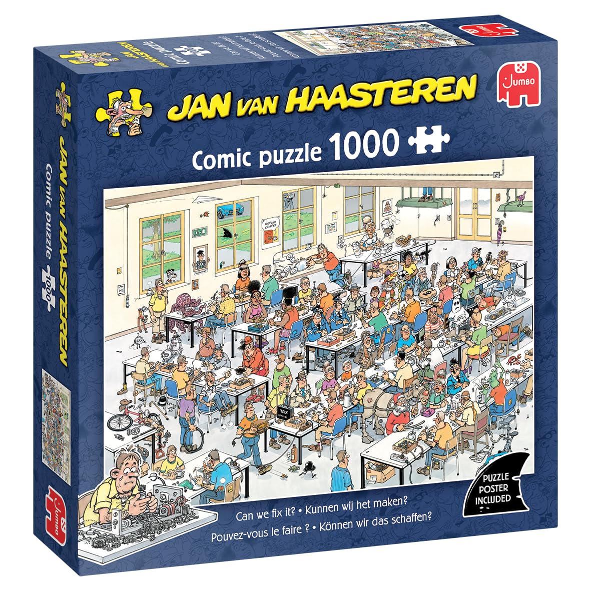 Jan van Haasteren – Können Wir Das Schaffen? – 1000 Teile Puzzle für Erwachsene – Großes 1000-Teile-Puzzle – 100% Recycelter Karton – Unterhaltsames Denkspiel für Erwachsene – 68 x 49 cm